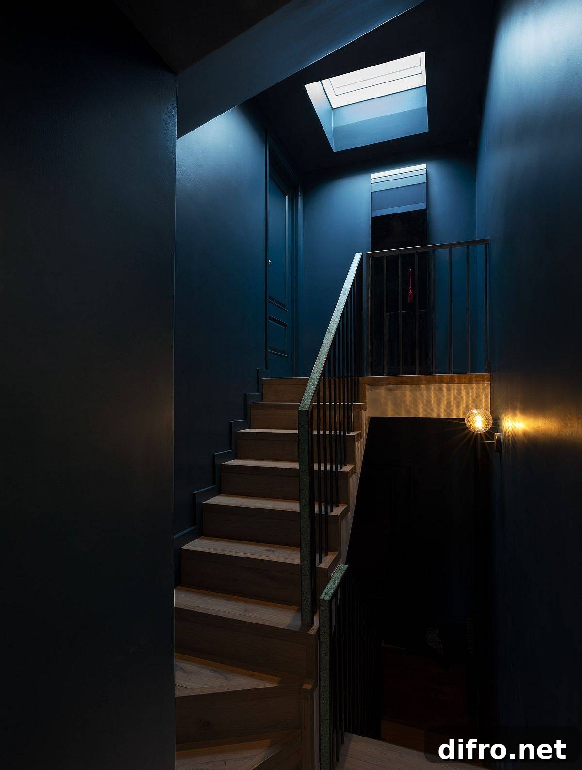 Staircase with bespoke terrazzo handrail