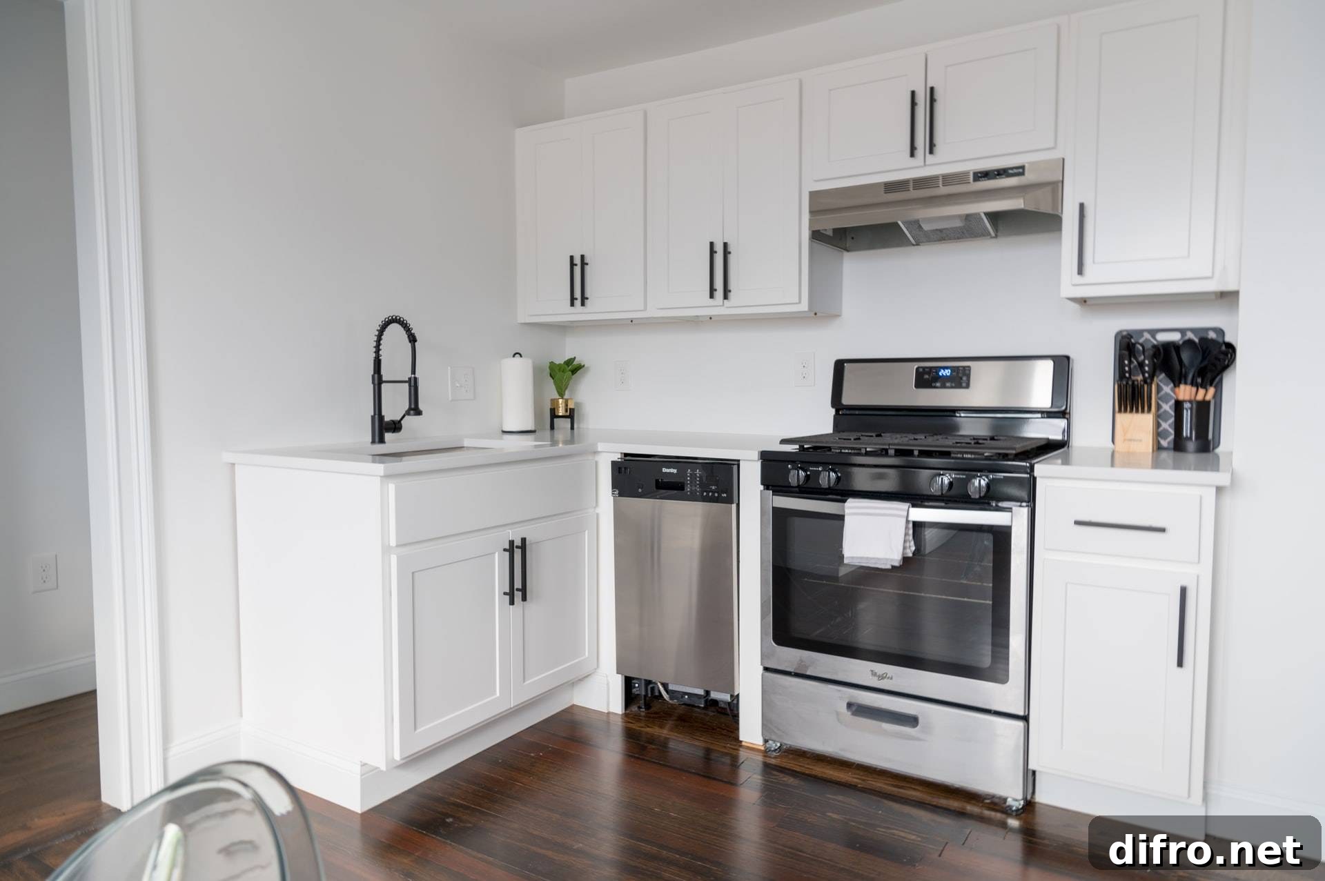 A kitchenette ideal for a basement suite