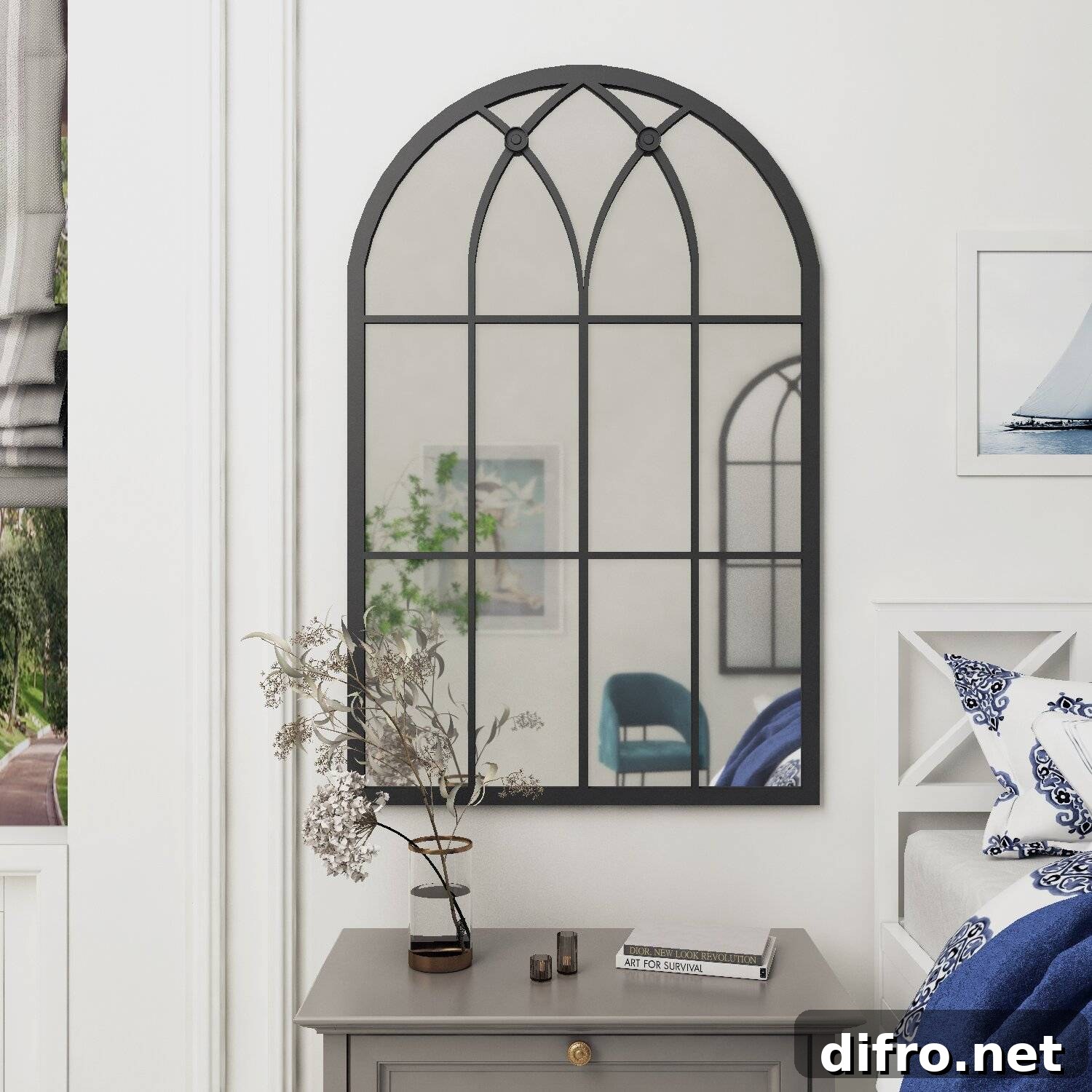 Modern arch accent mirror