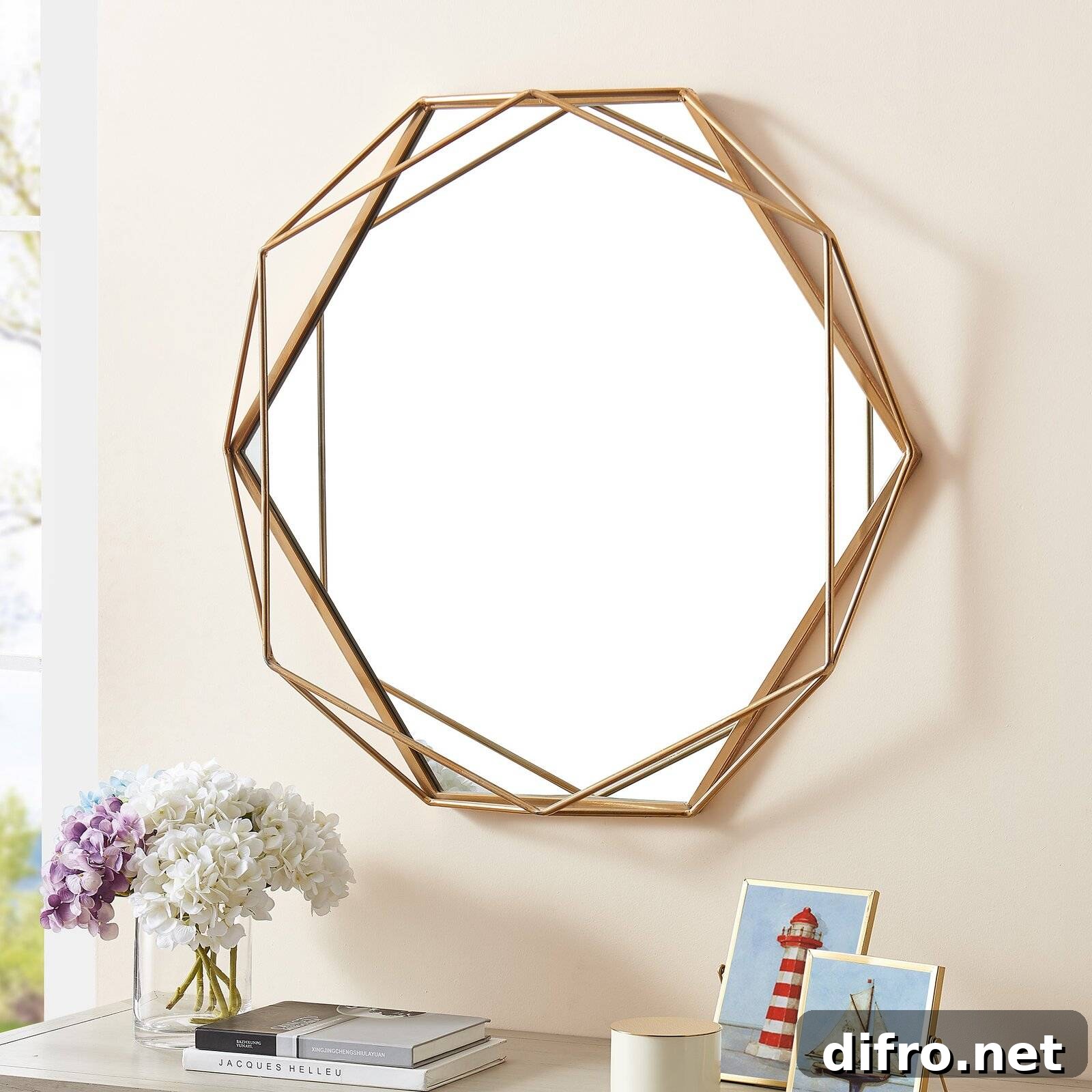 Gold accent mirror