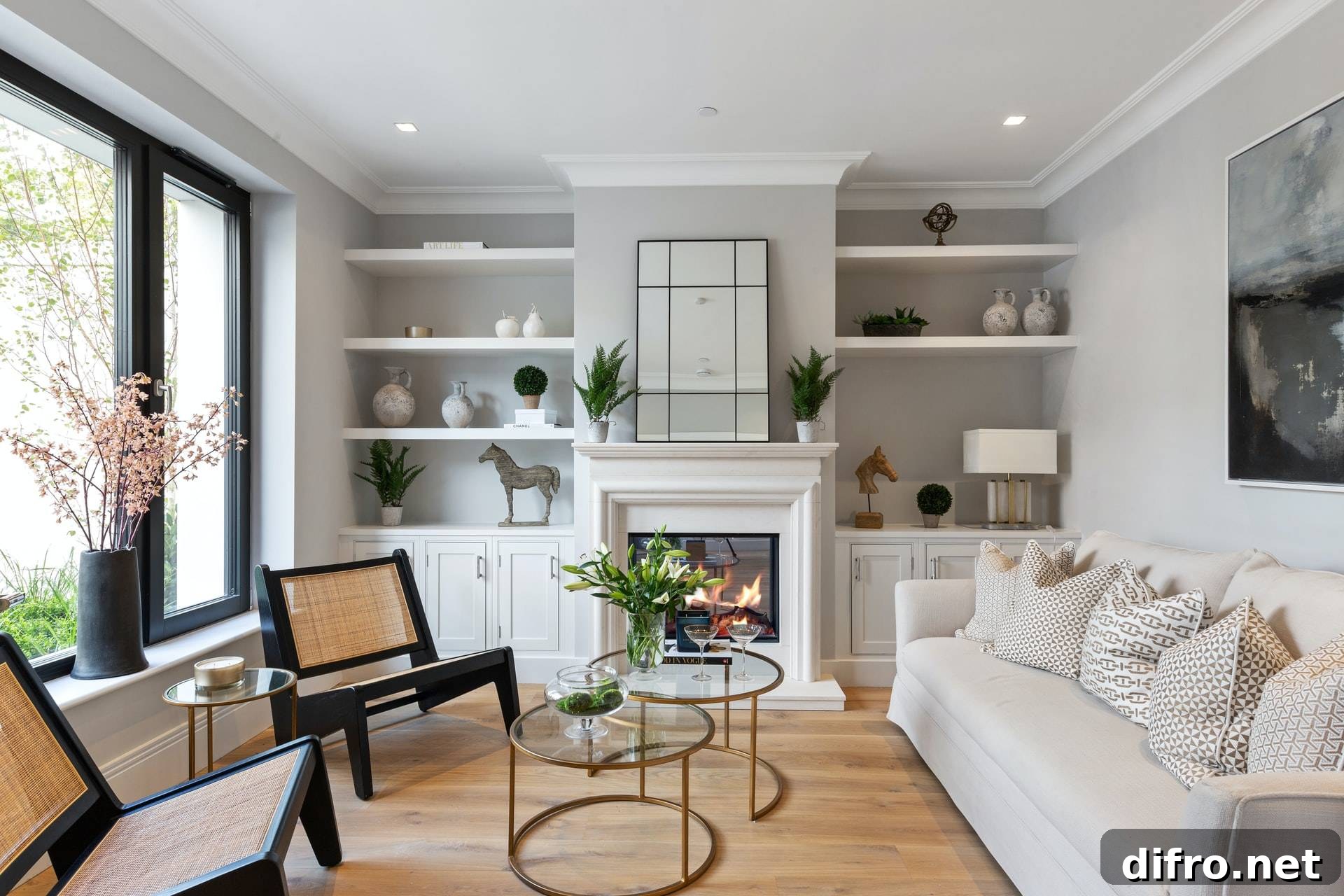 Interior showing neutral tones and soft accents