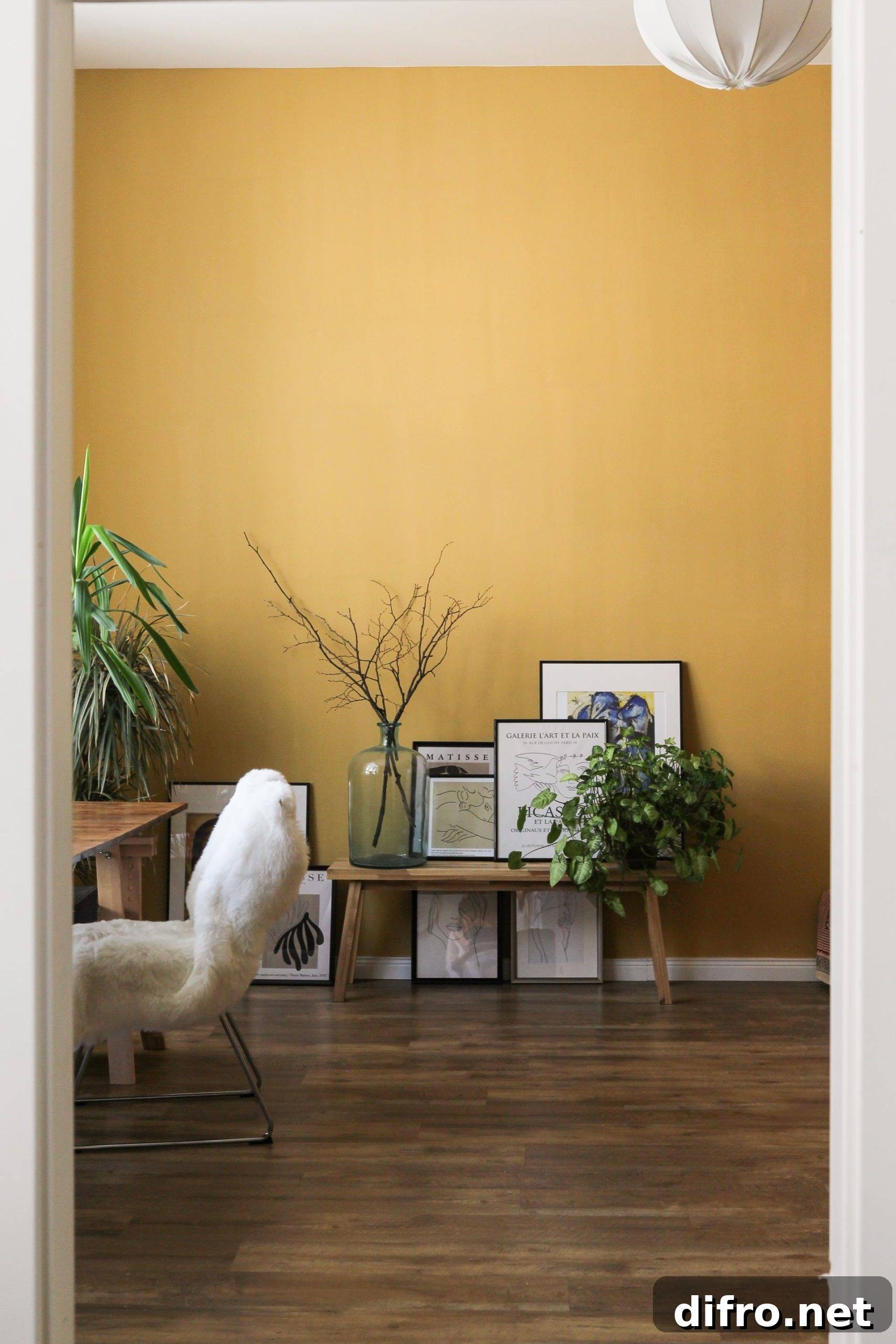 Room with warm yellow accents