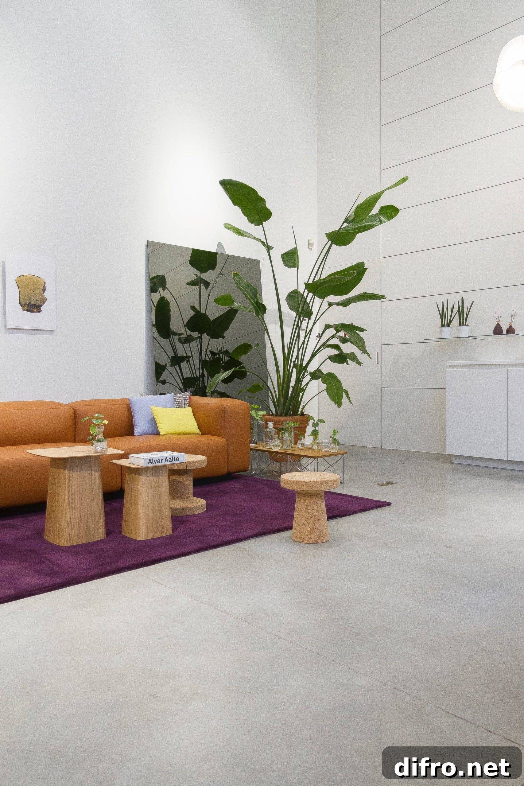 Interior with subtle purple accent
