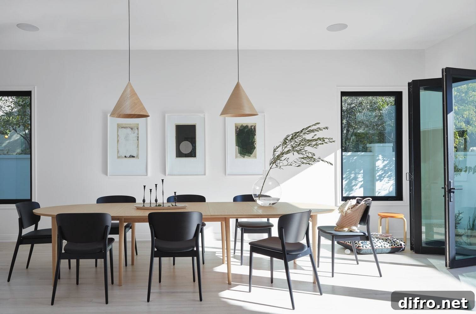 Warm wooden pendant light
