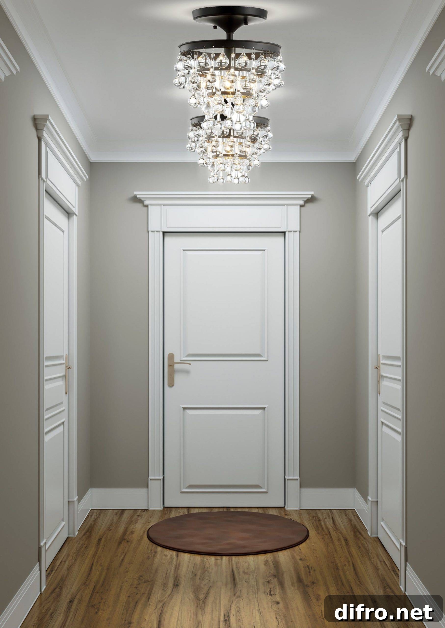 Crystal chandelier with teardrop pendants