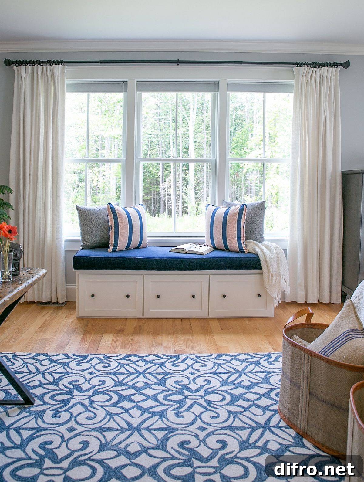 Bedroom Window Seat Ideas for a Relaxing Reading Nook 12 Custom window seat that doesn't span the full window