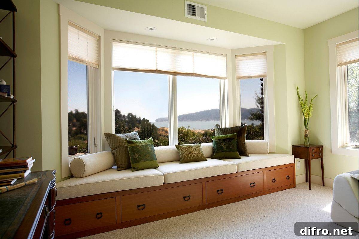 Bedroom Window Seat Ideas for a Relaxing Reading Nook 13 Window seat framing mountain and water views
