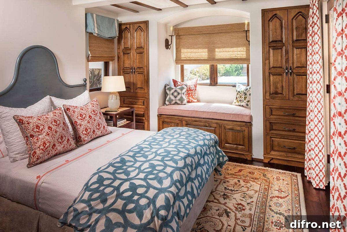 Bedroom Window Seat Ideas for a Relaxing Reading Nook 3 Modern Mediterranean bedroom with cozy window seat and matching storage