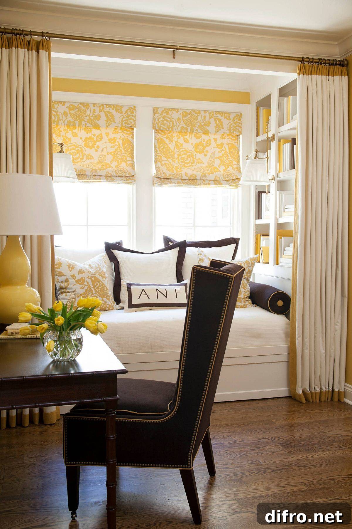 Bedroom Window Seat Ideas for a Relaxing Reading Nook 10 Window seat with drapes creating a secluded nook