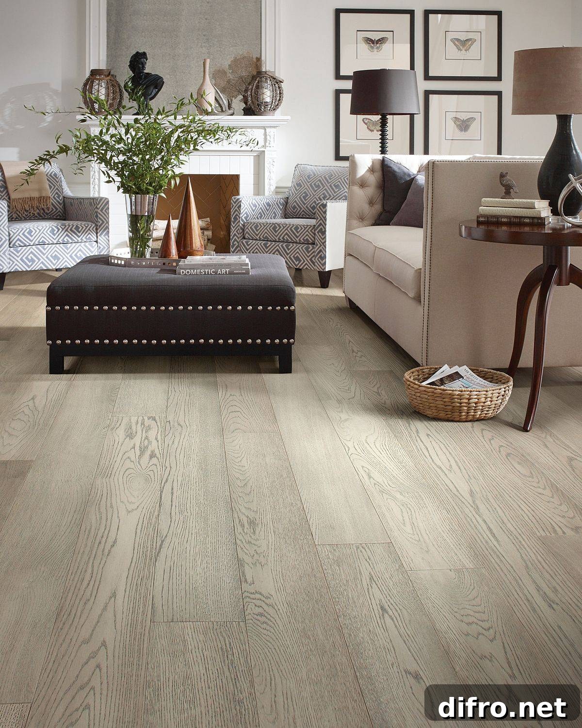 Wood flooring with a hint of gray, a trendy choice