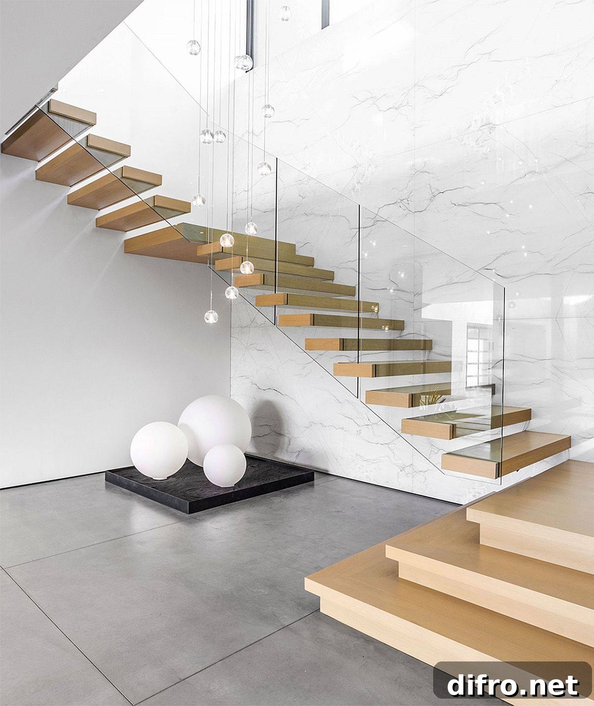 Marble and concrete shaping the entry of the Desert Jewel Residence