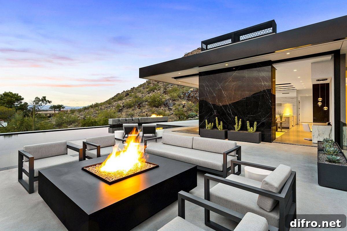 Open landscape, distant hills and semi-arid scenery surround the valley home
