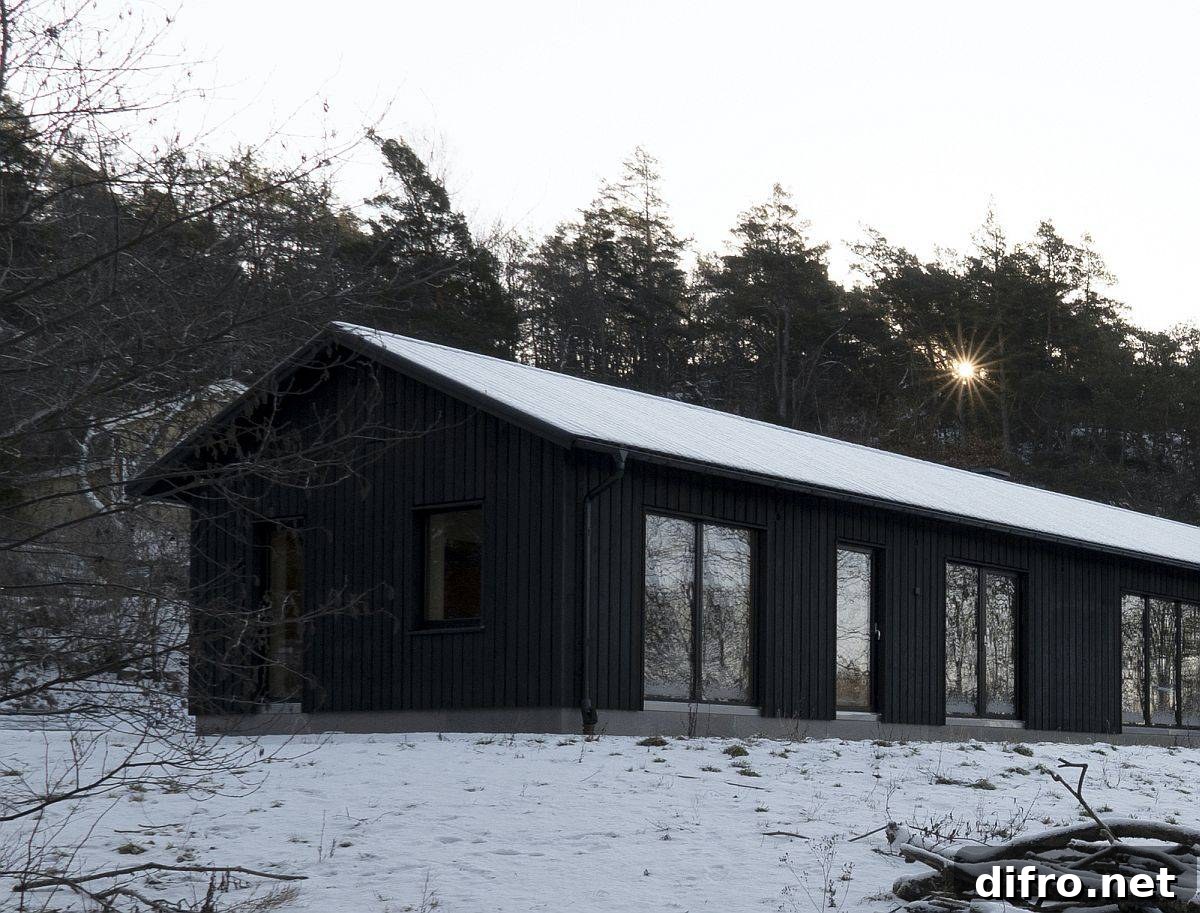 Modern rustic family house exterior