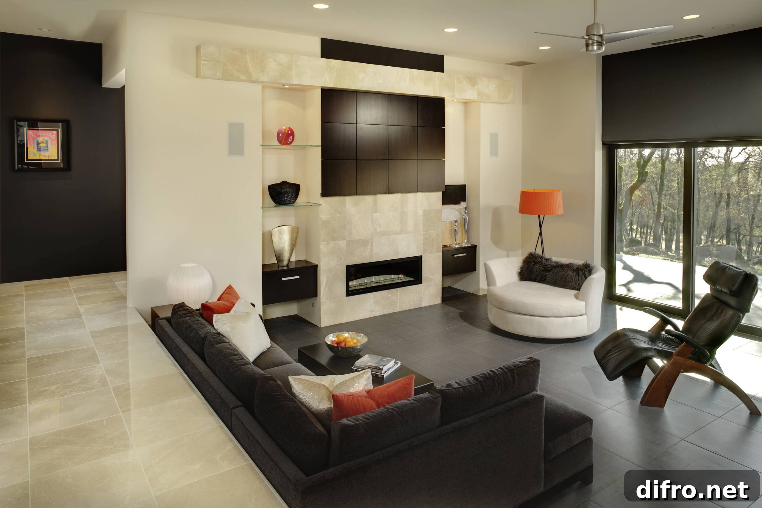 Sunken living room design
