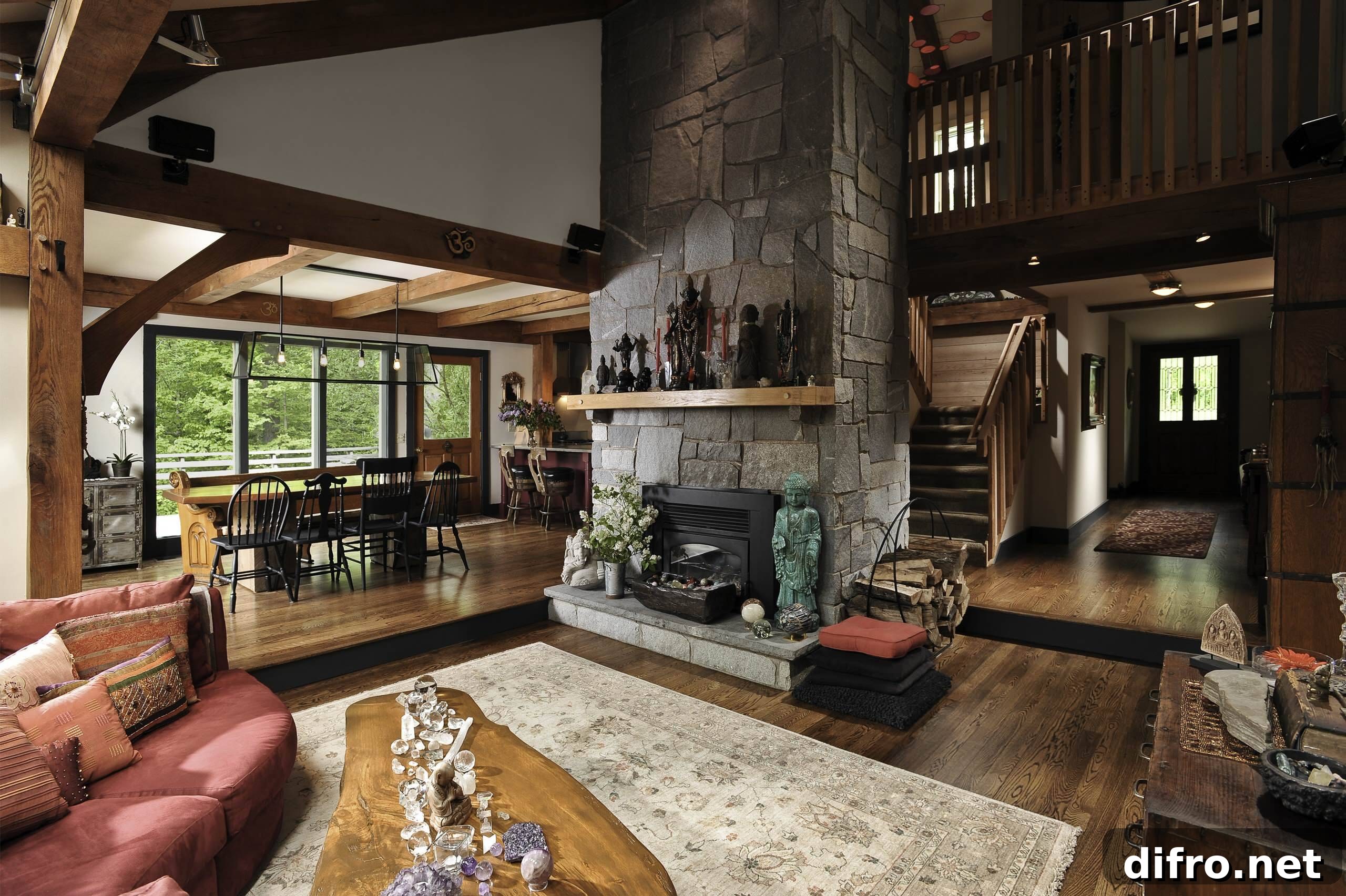 Connected sunken living area