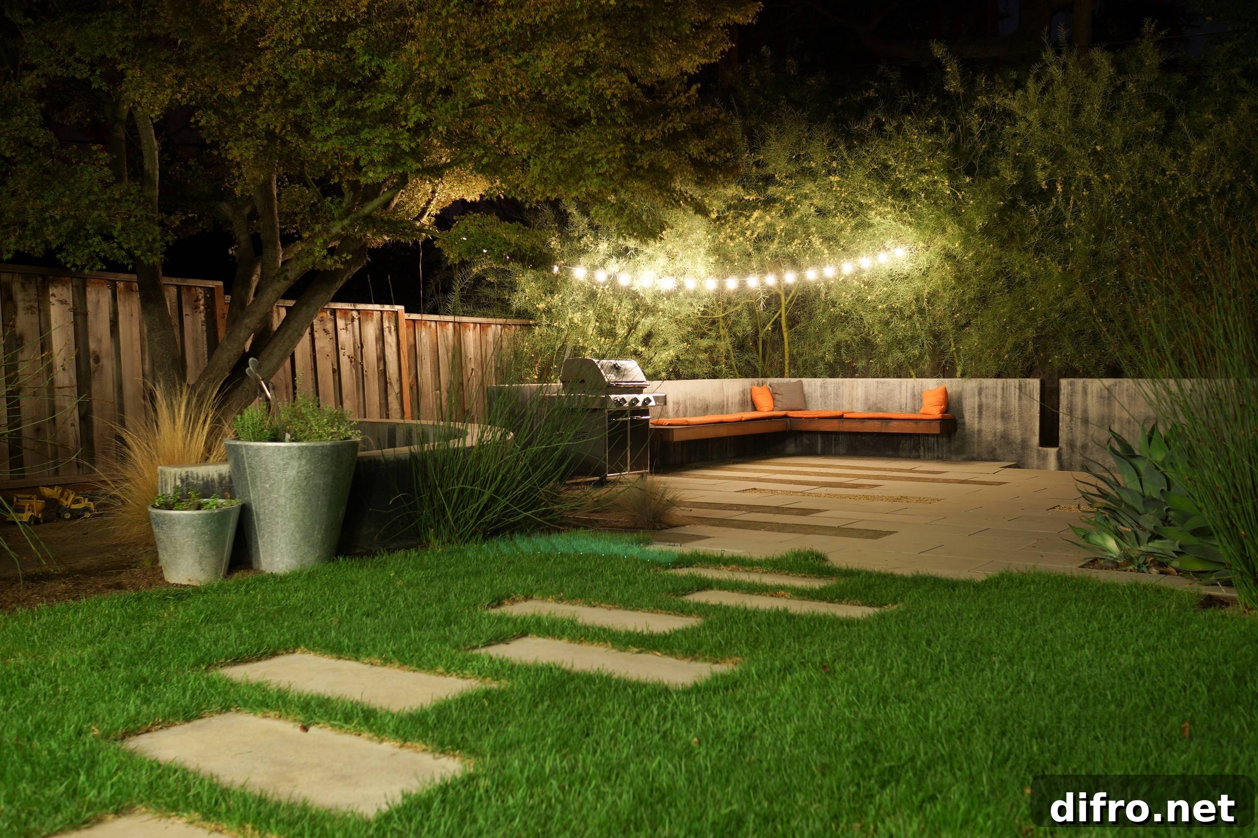 Fenced backyard
