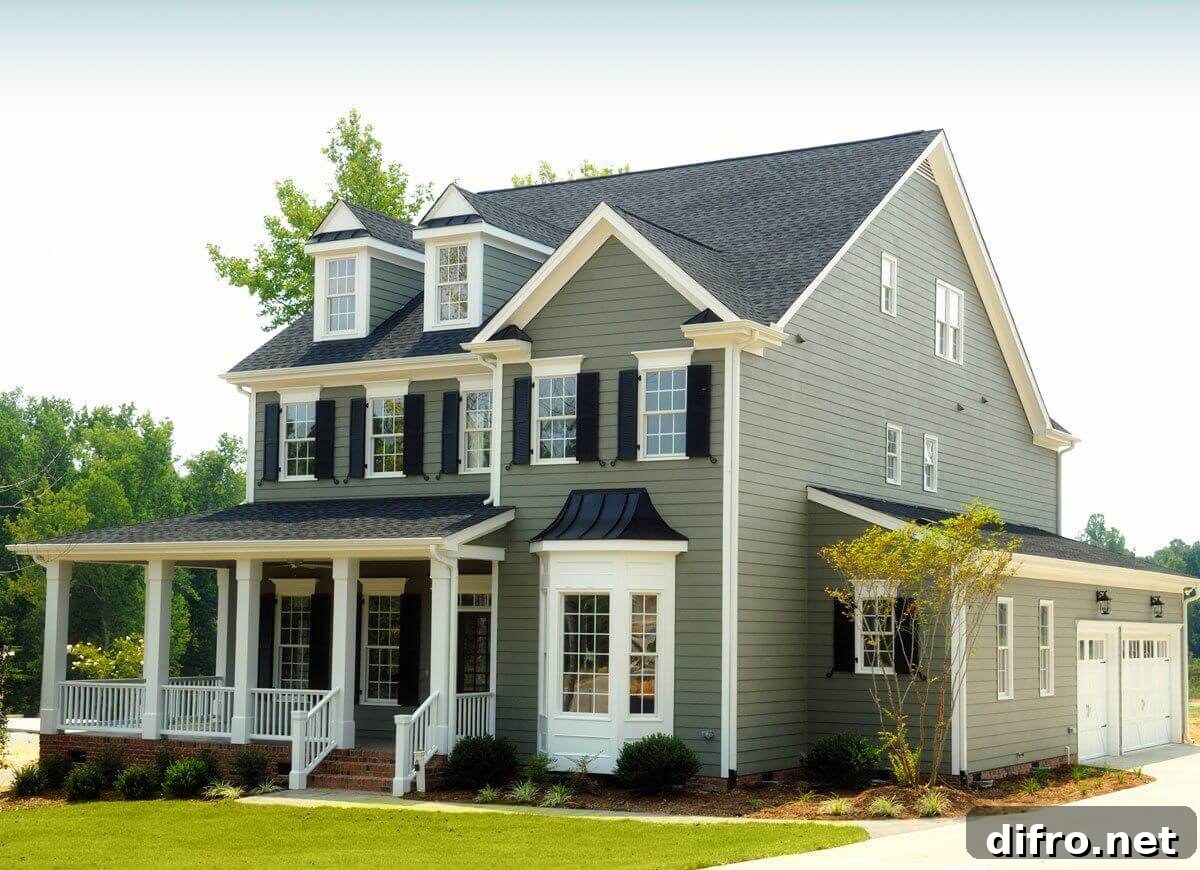 Sage green house exterior