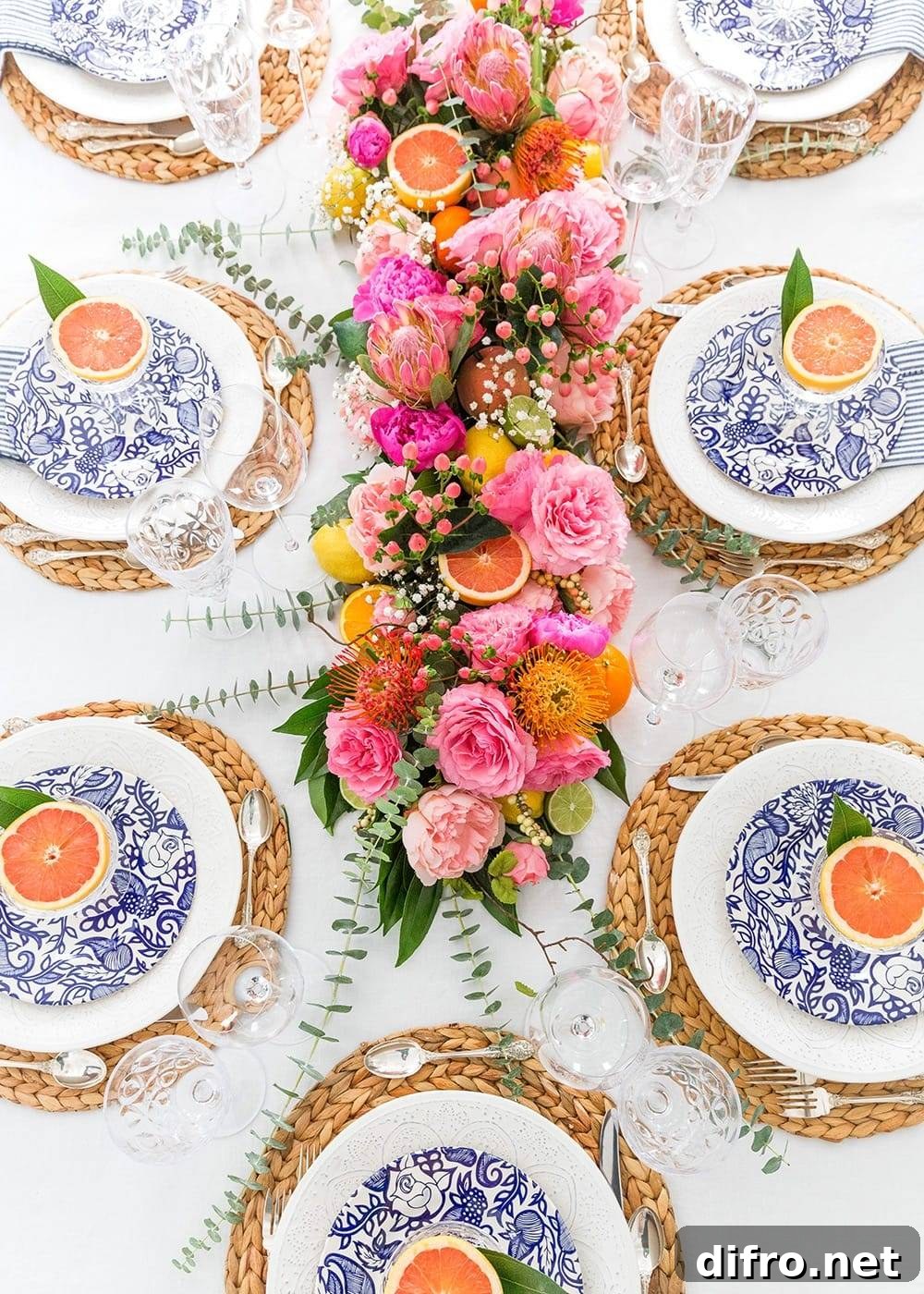 Orange and peonies centerpiece