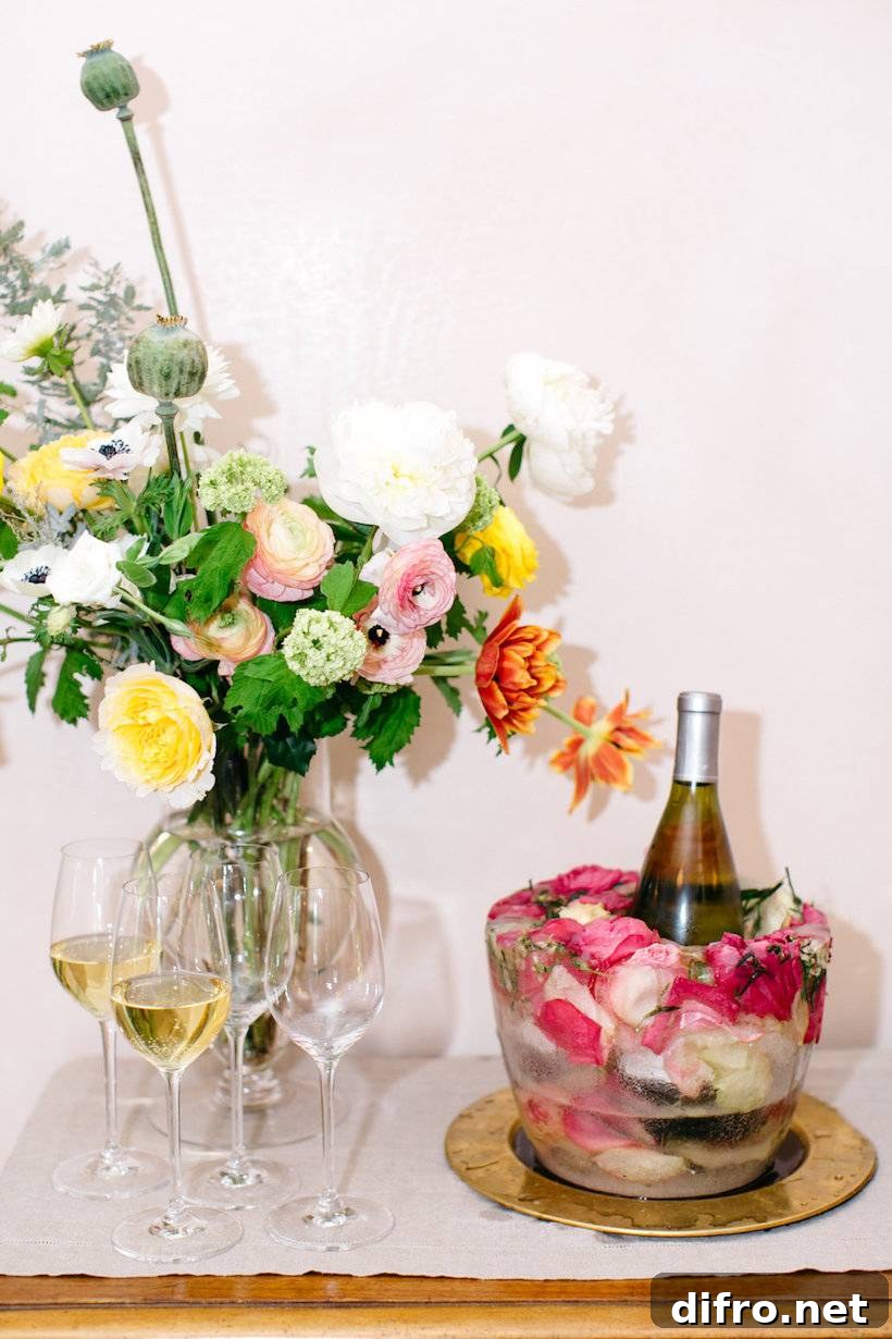 Ice drink bucket as a centerpiece