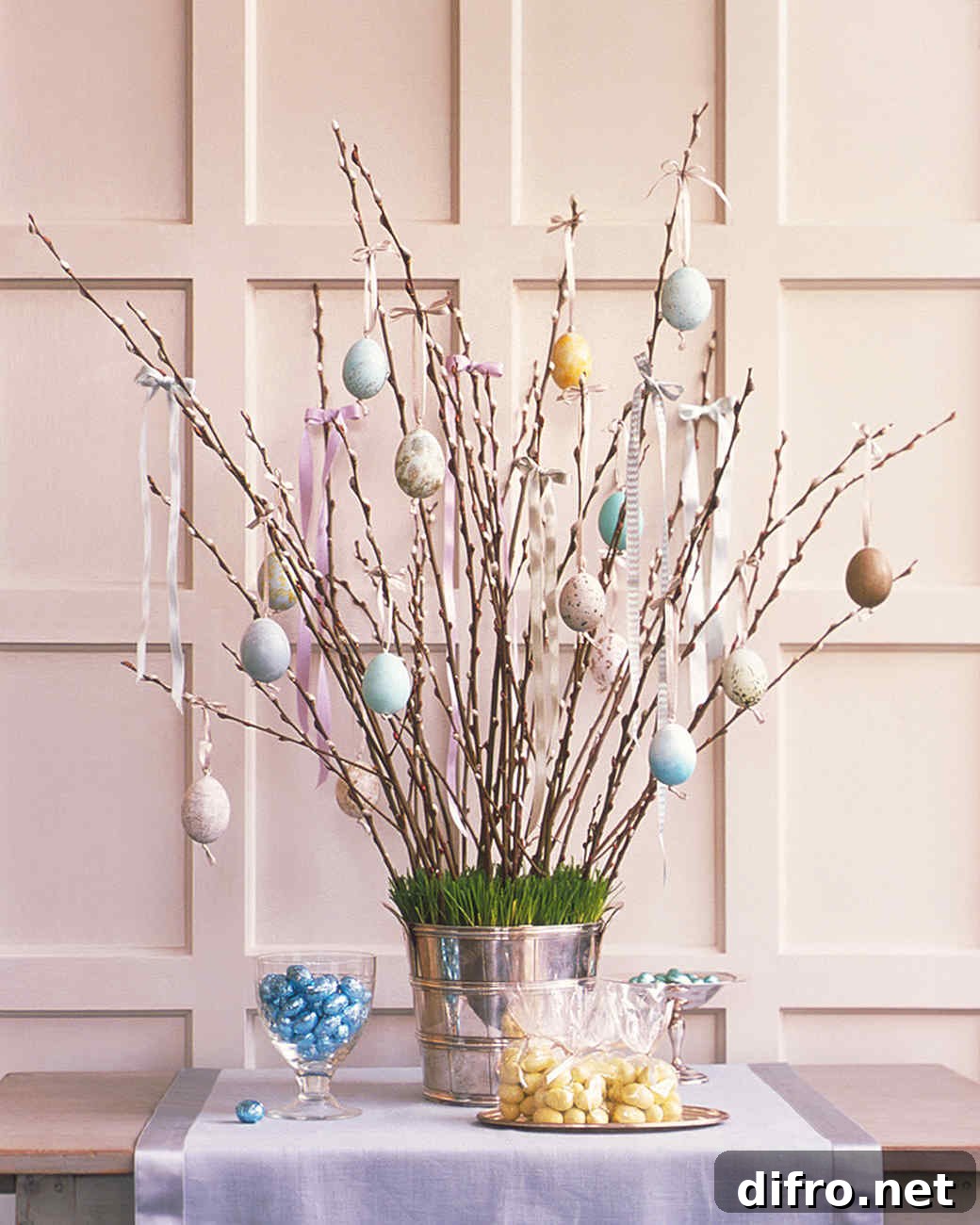 Colorful Easter tree centerpiece