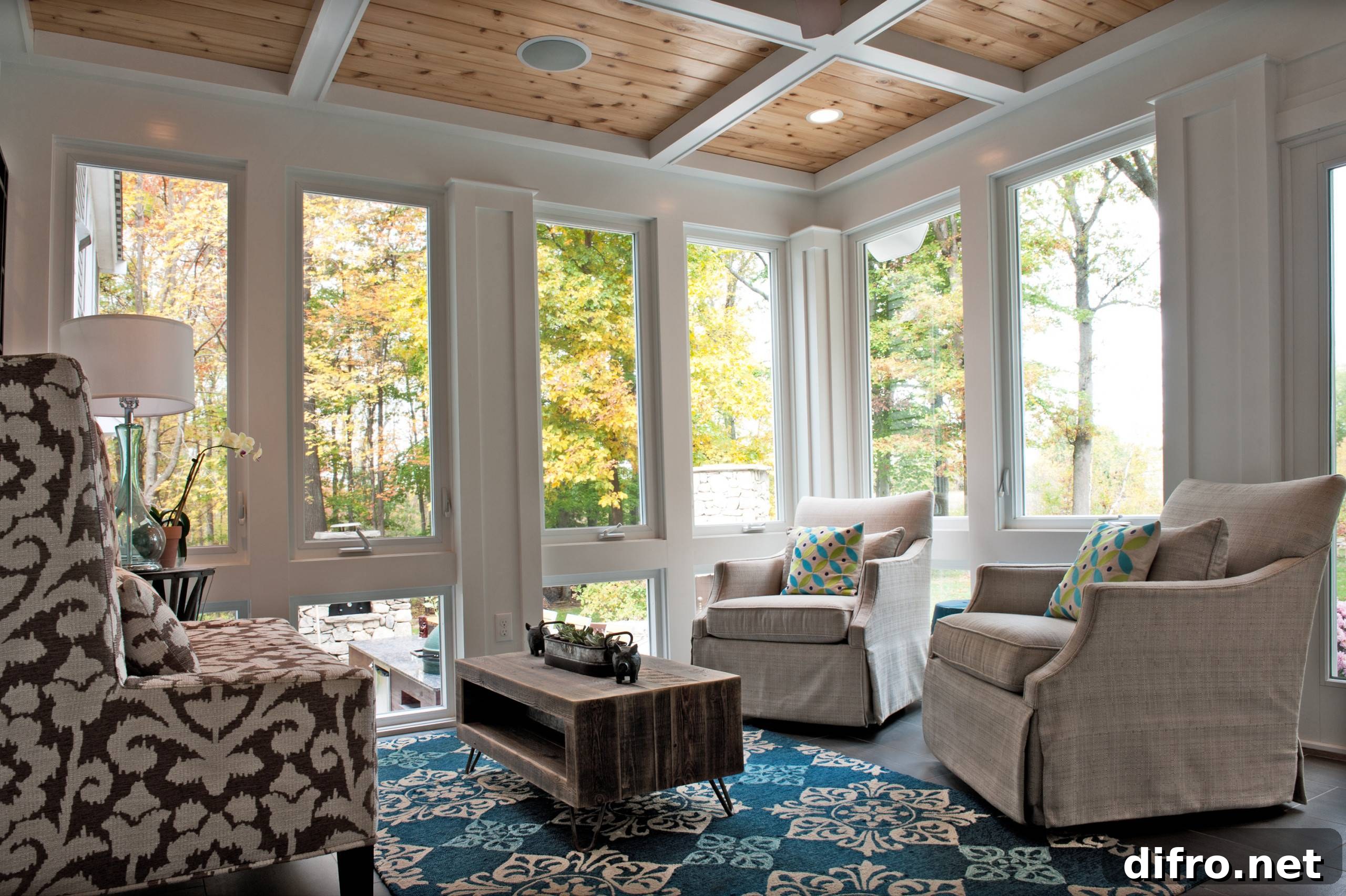 Traditional sunroom with classic detailing