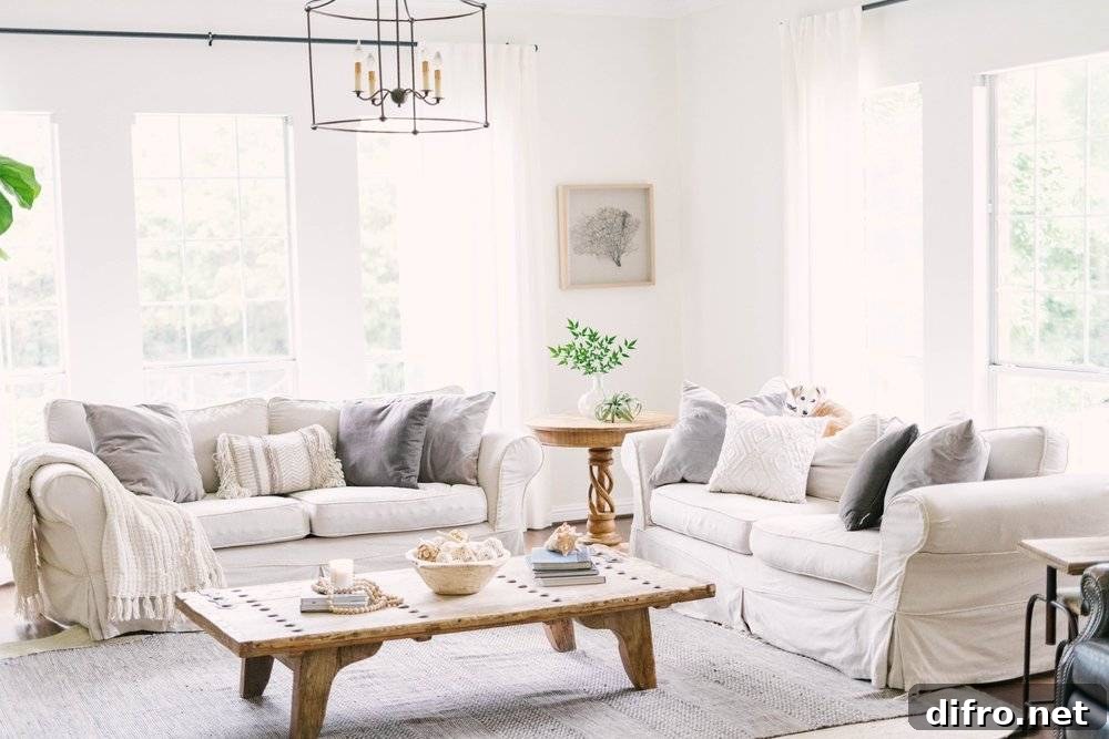 Coastal farmhouse interior
