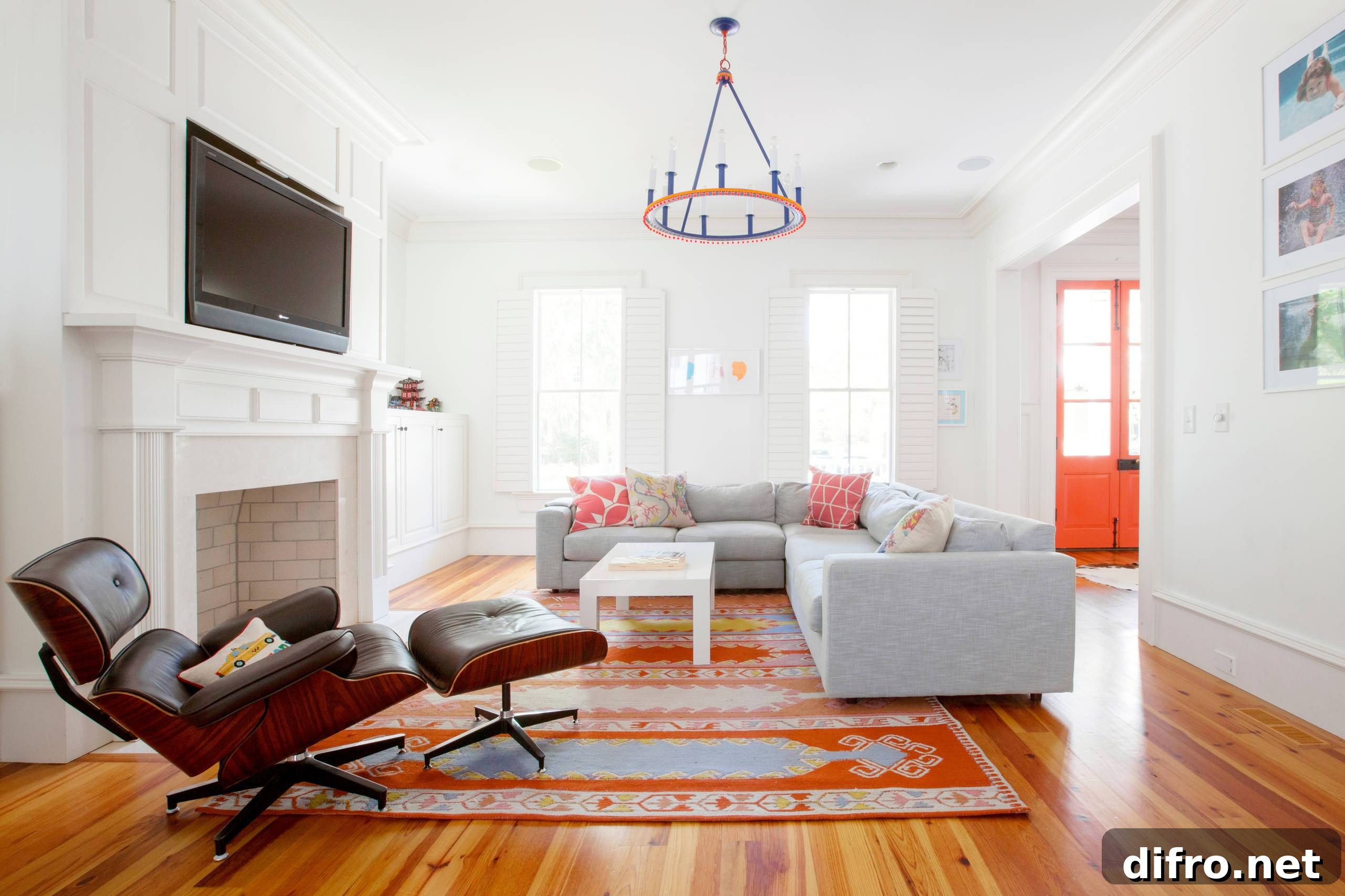 Interior with orange accents