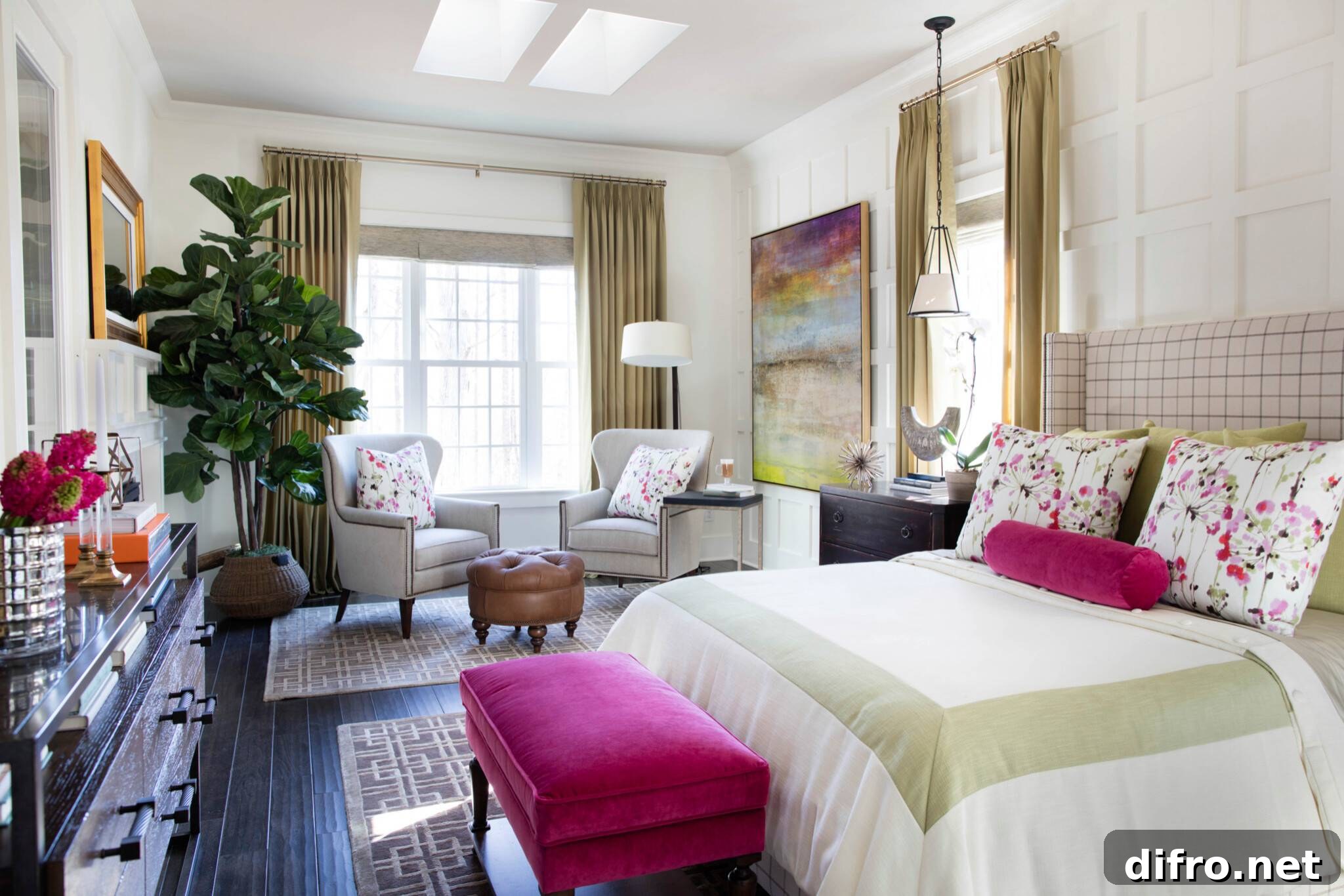 Hot pink bedroom bench