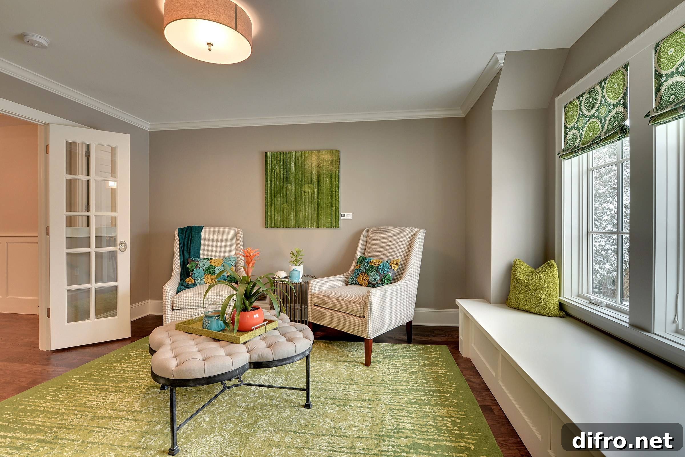 Lime green accents rug