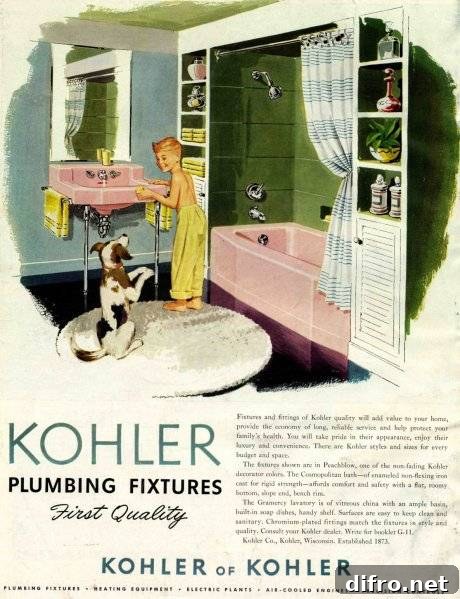 Pink Bathroom Photo by Kohler 1954