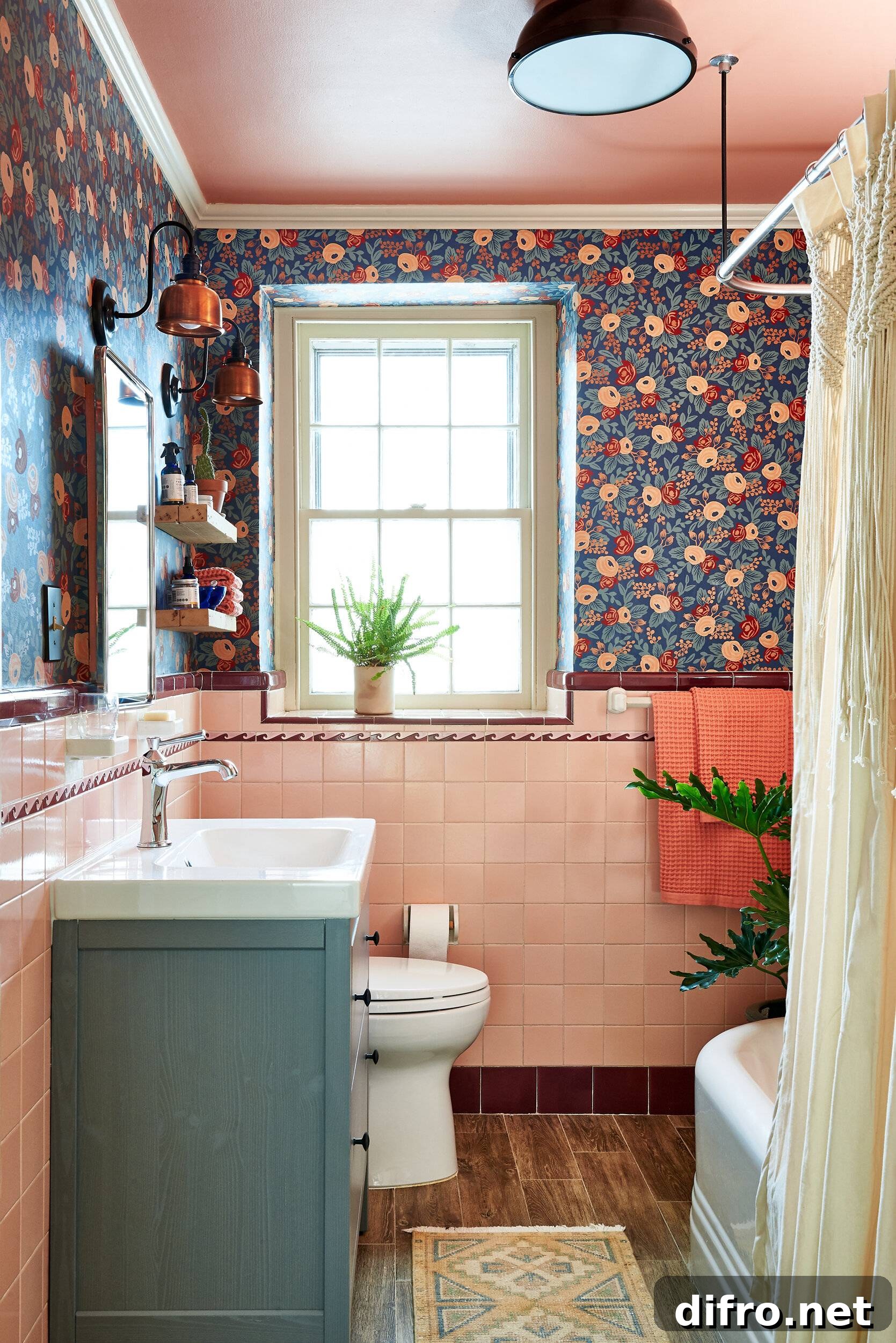 After Pink Art Deco Bathroom