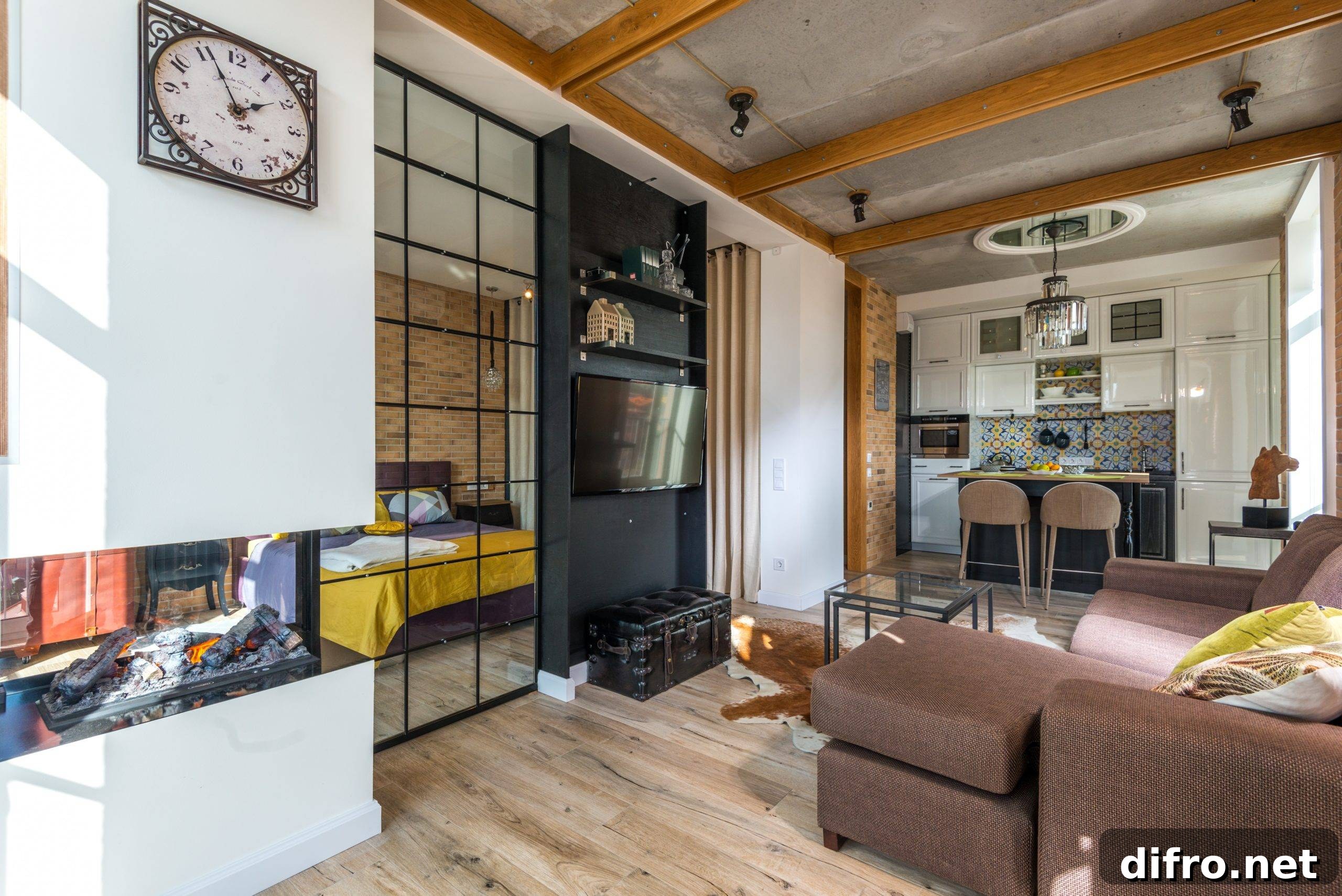 Modern loft living space