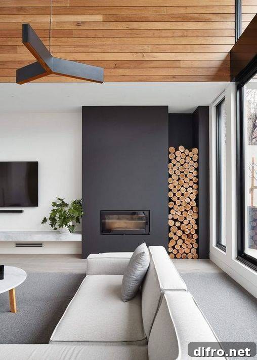 Modern and minimalist living room