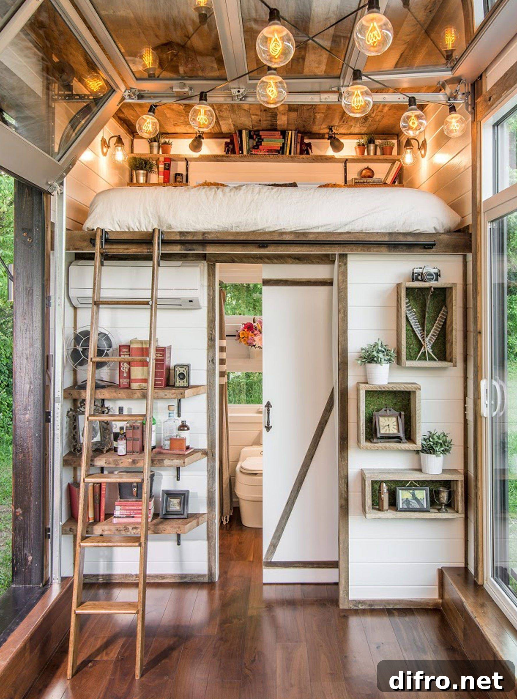 Rustic tiny home interior