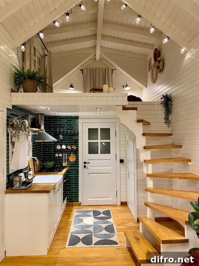 Stylish tiny home interior