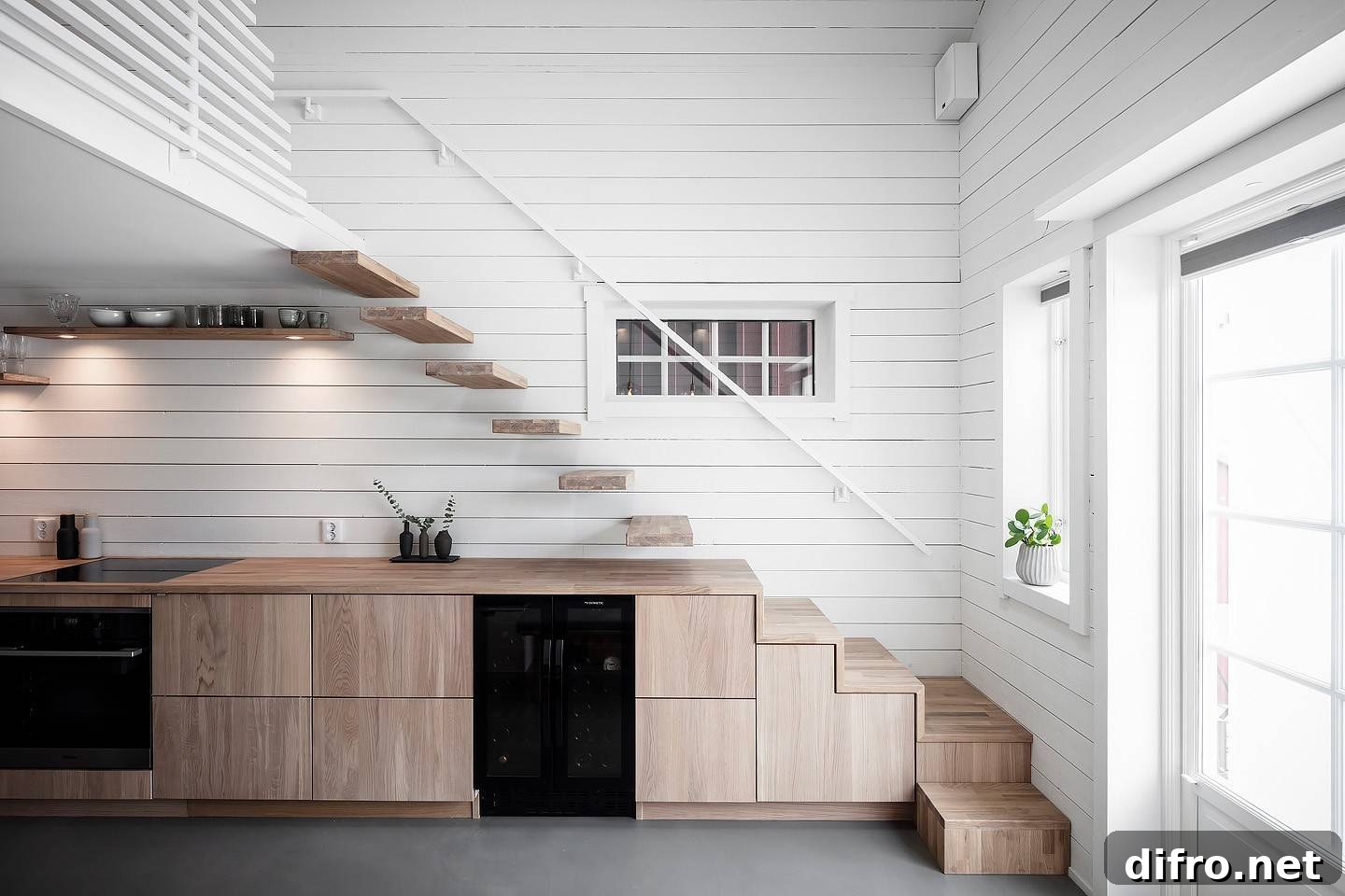 Kitchen under the stairs