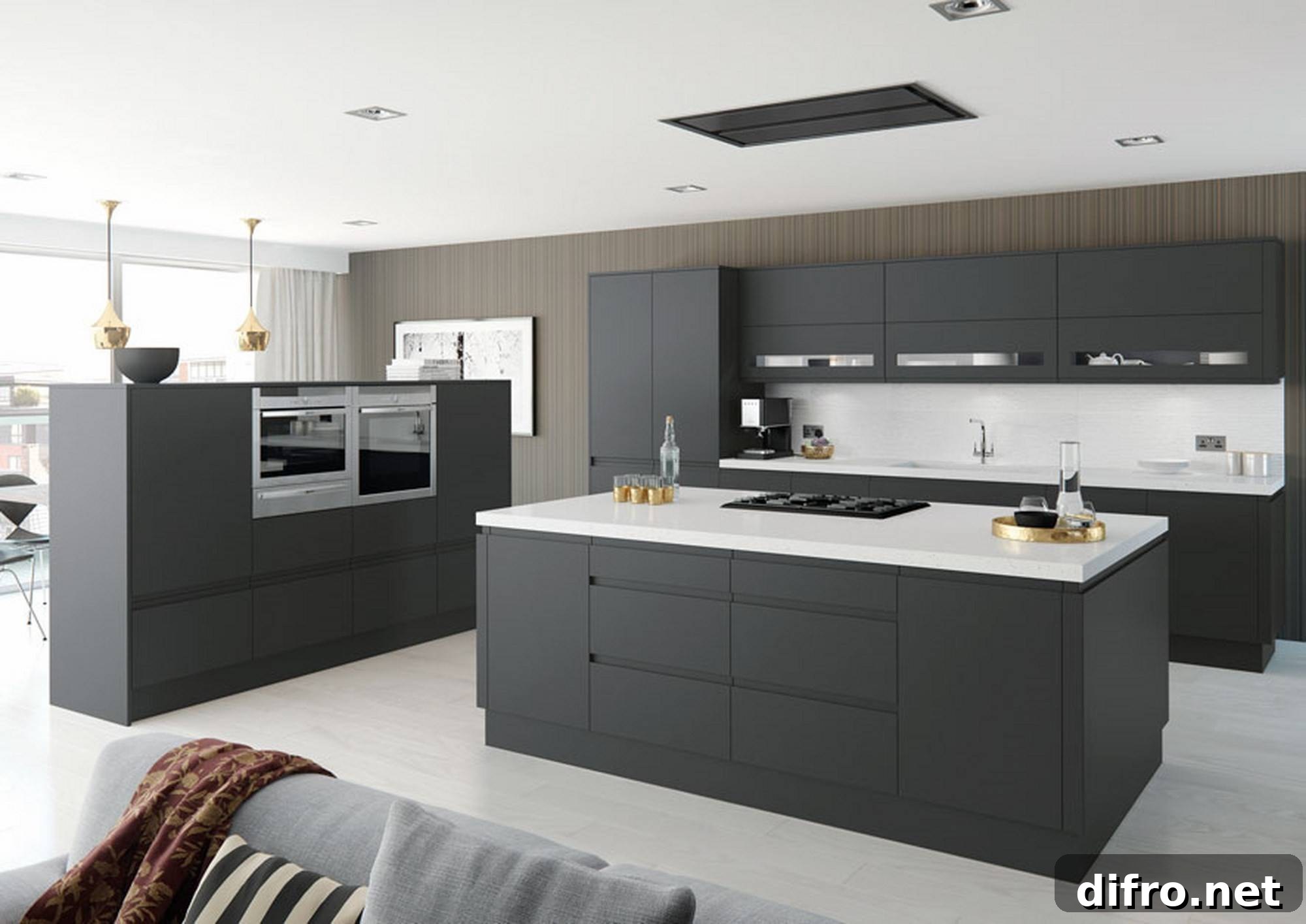 Anthracite kitchen cabinets