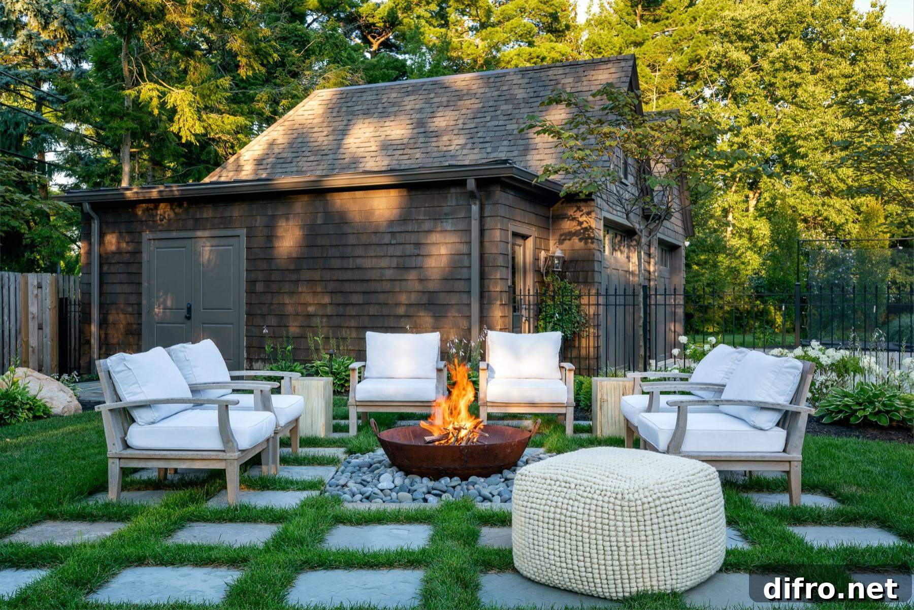 Cohesive living room and outdoor seating area
