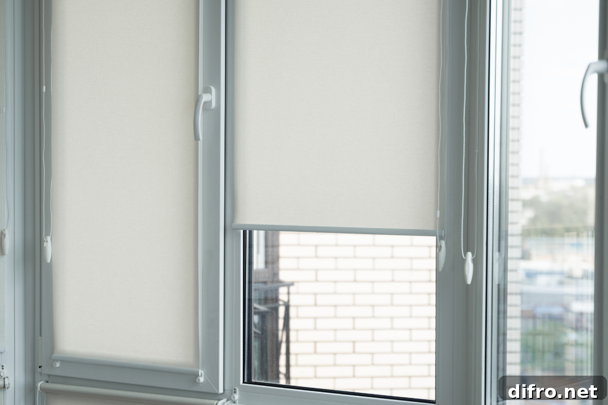 roller shades on window