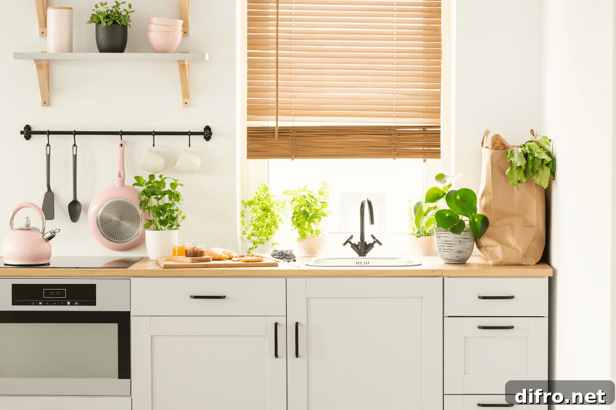 light kitchen sink bamboo blinds