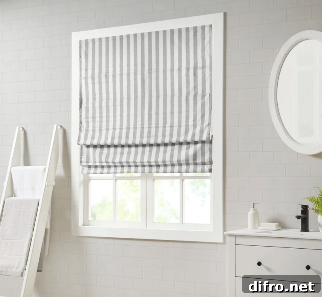 striped roman blinds