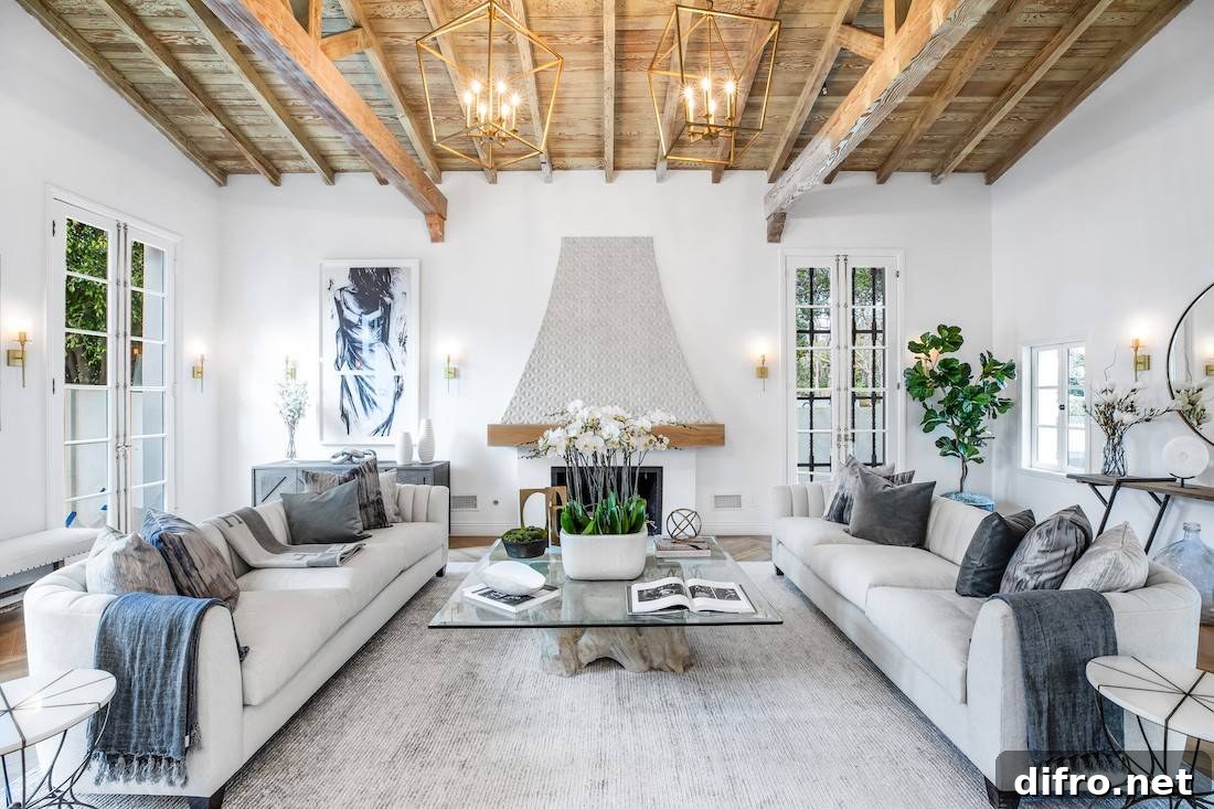 Interior highlighting light colors and natural textures