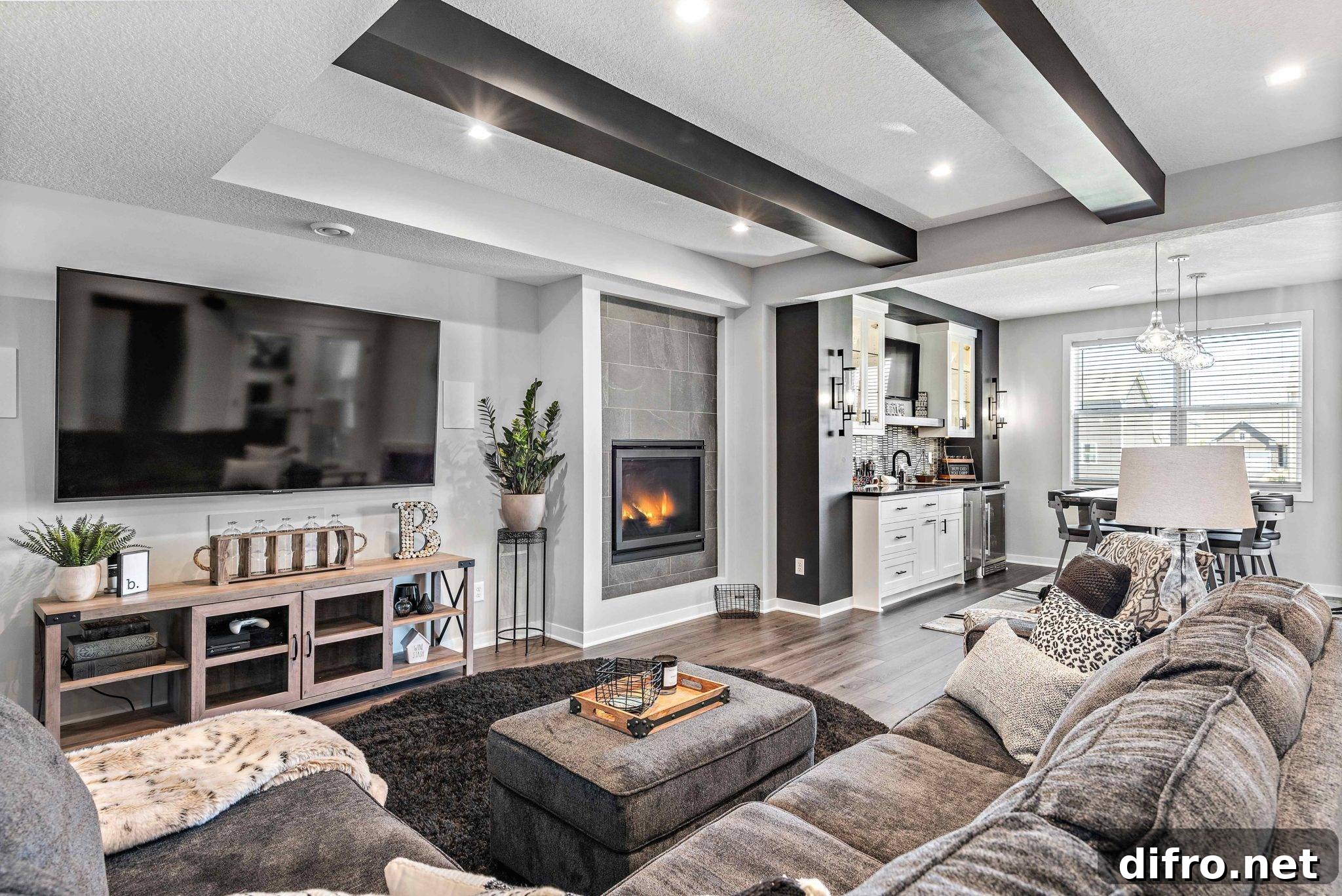 Stylish basement home office
