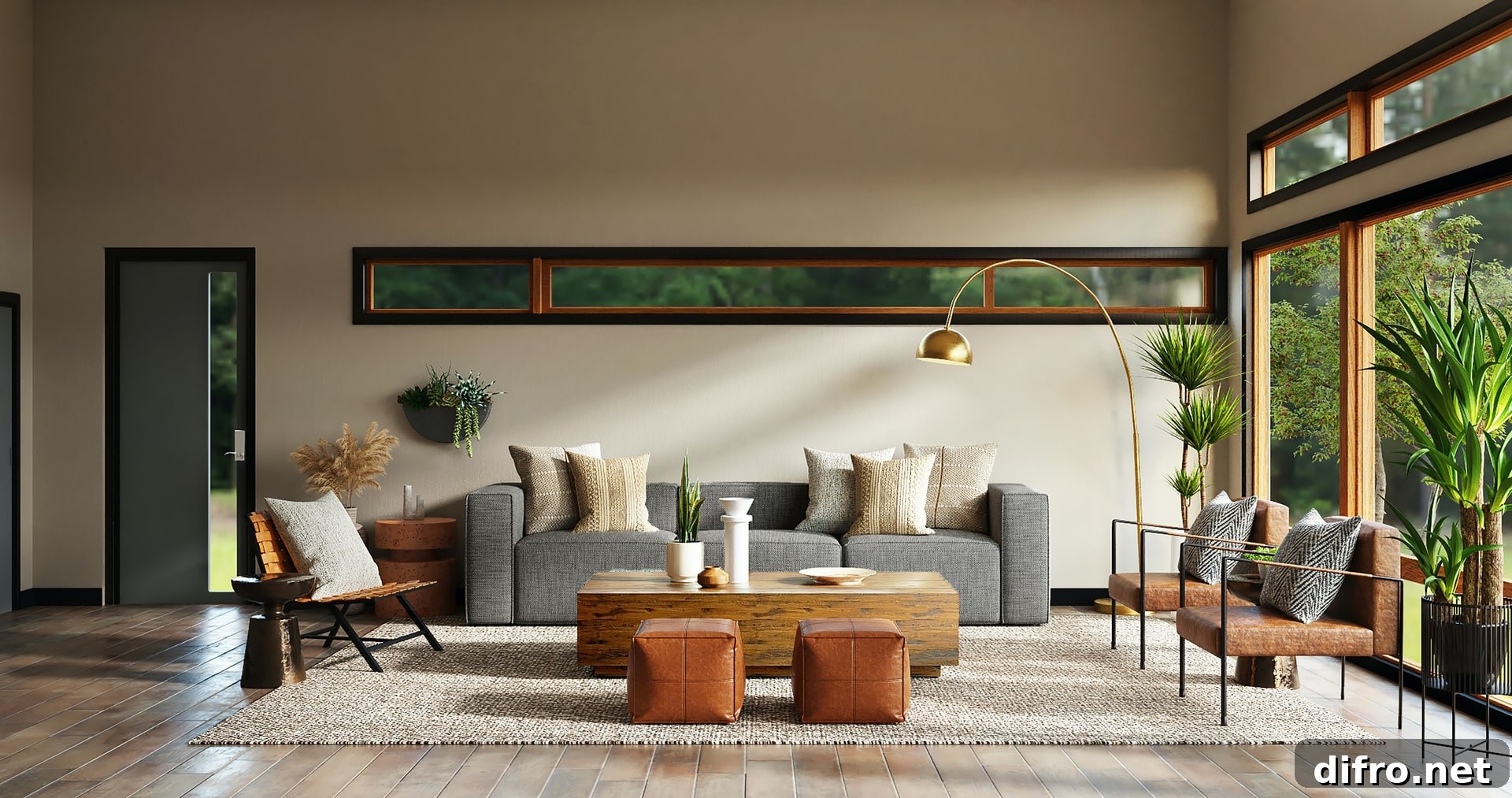 Neutral sofa with pillows