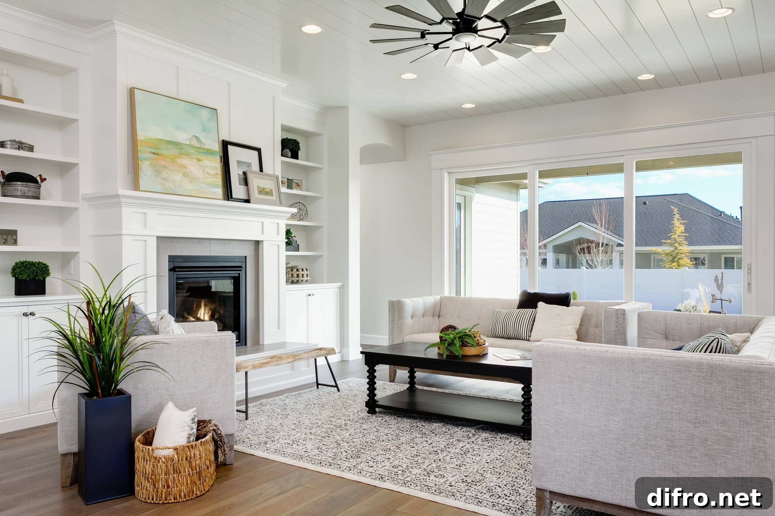 Neutral painted living room