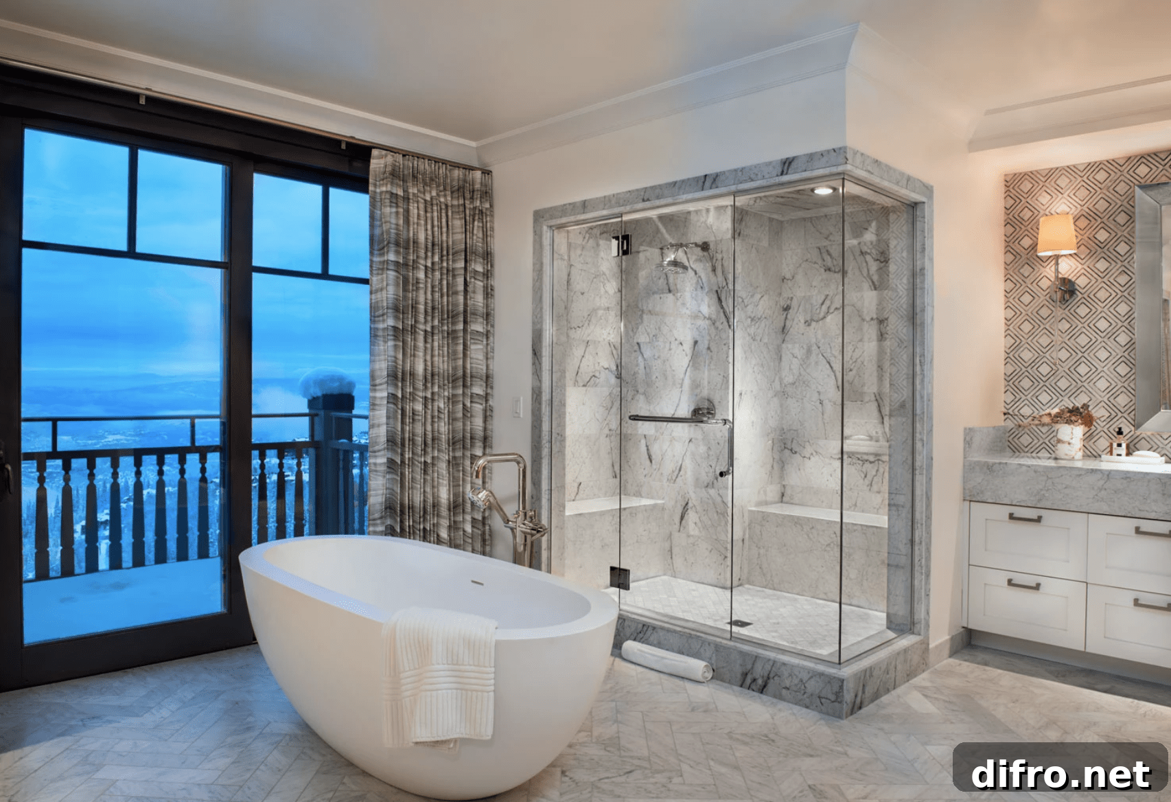 large bathroom walk in shower grey tile marble