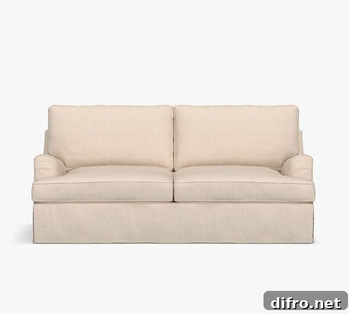 English Arm Slipcovered Sofa