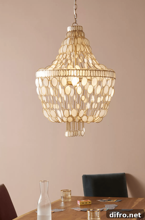 Large capiz chandelier with translucent discs