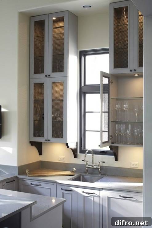 light grey wire mesh cabinets