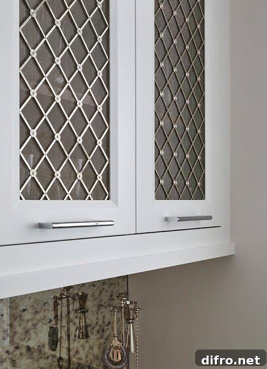close up of wire mesh cabinet